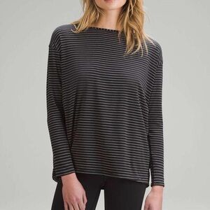 Black and White Striped Women's Top